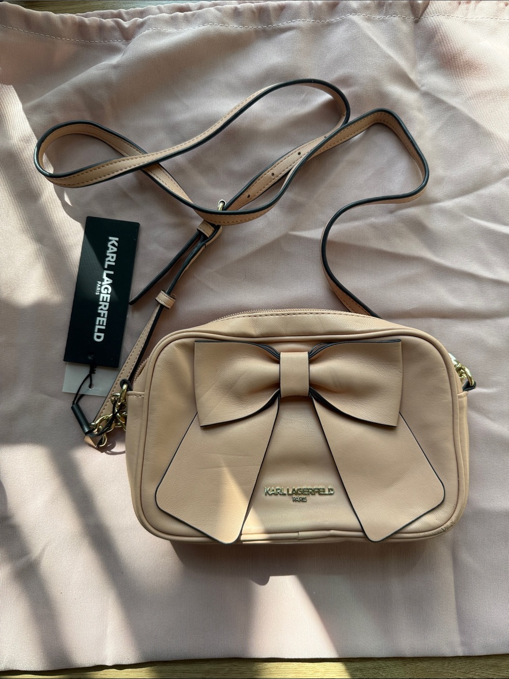 Karl Lagerfeld Nude Bow Crossbody Bag